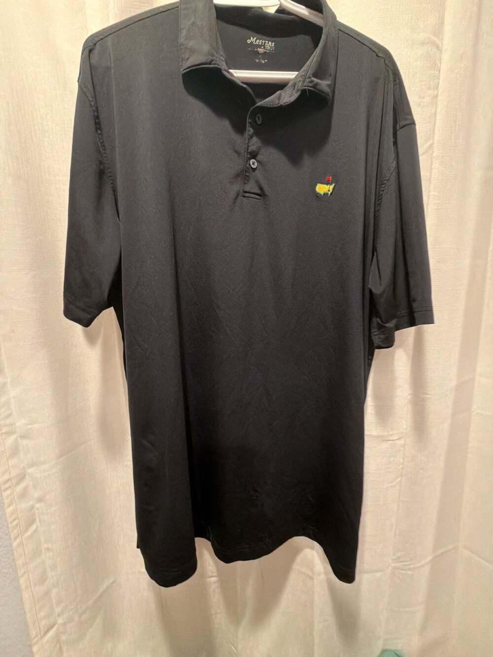 Masters Tech Performance Golf Polo Shirt Black with Embroidered Logo